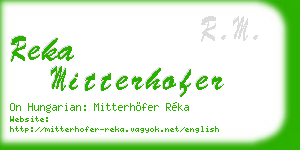 reka mitterhofer business card