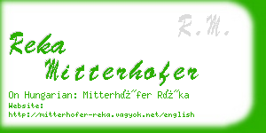 reka mitterhofer business card